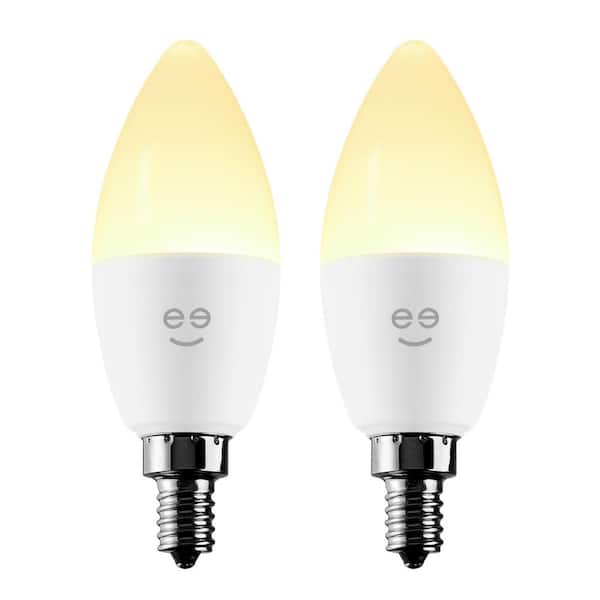 Geeni 40W Equivalent B11 Candelabra Bulb E12 Base Dimmable Smart LED Light Bulbs, Tunable Candle Bulb for Chandeliers (2-Pack)