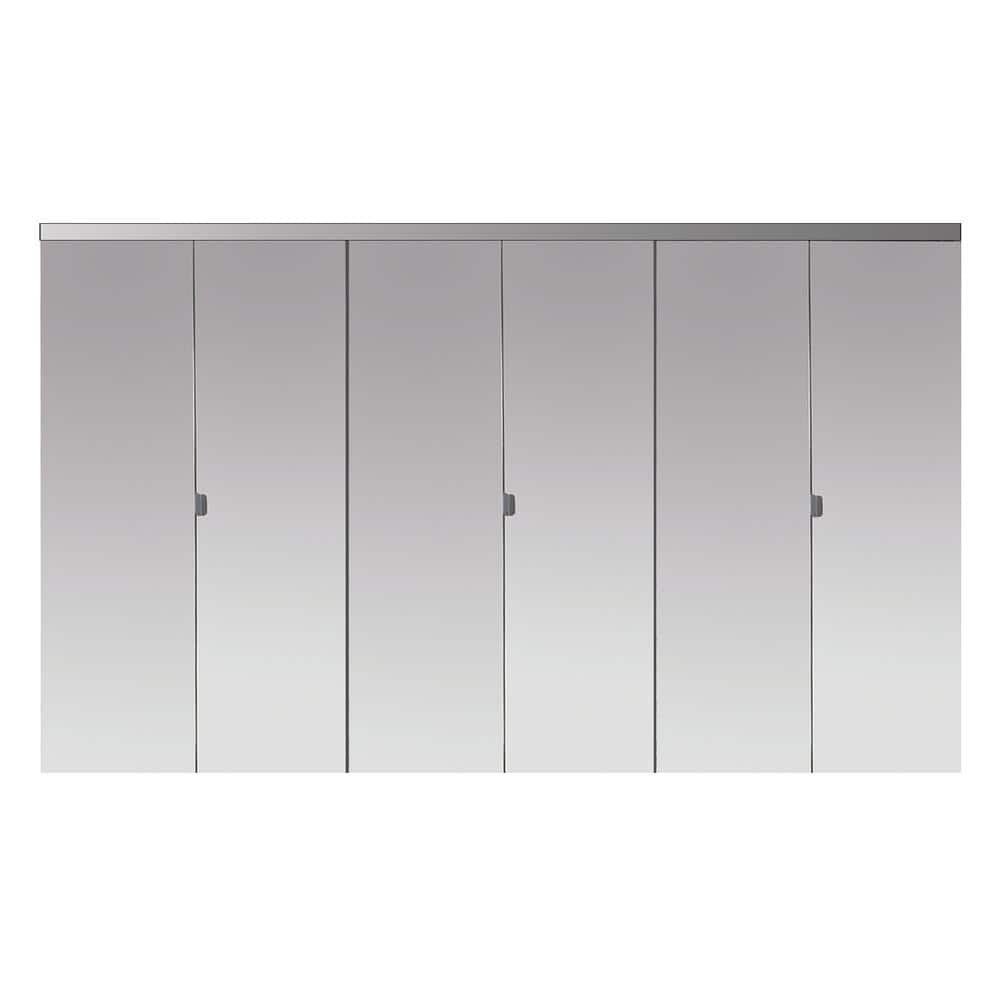 78 in. x 84 in. Beveled Edge Mirror Solid Core MDF Interior Closet Bi-Fold Door with Chrome Trim price history on PriceWatchPro