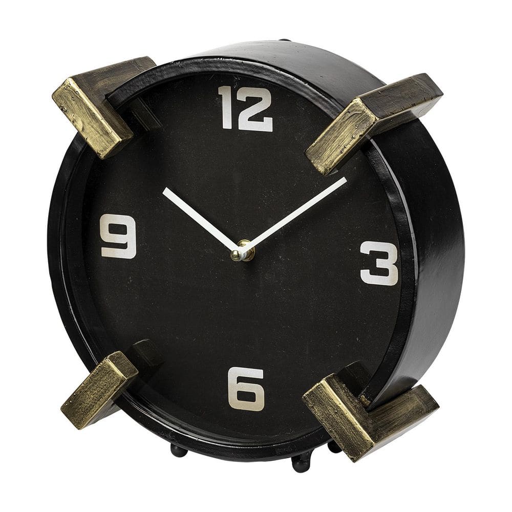 Mercana Ralph I Black Metal Square Table Clock