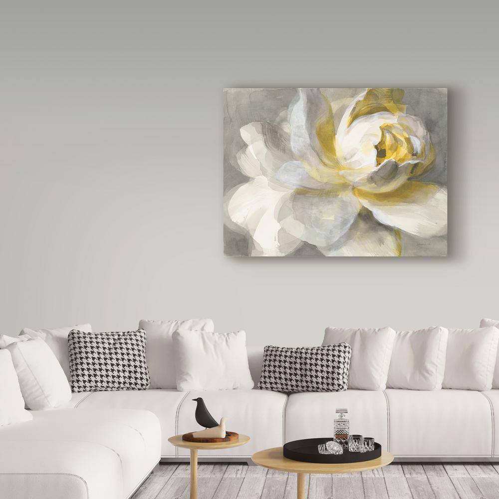 Danhui Nai Abstract Rose Yellow and White Canvas Wall Art 32 in