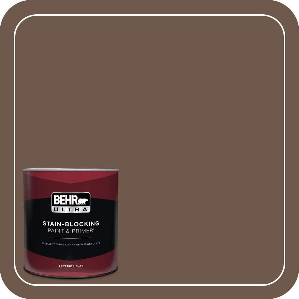 tobacco paint colour BEHR ULTRA 1 qt. #N230-7 Rustic Tobacco Flat Exterior Paint & Primer 485304