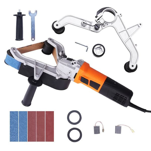 Pipe Tube Polisher Sander, 1000W Pipe Belt Sander with 6 Variable Speeds 1100-3200rpm, Professional Belt Sander Grinding