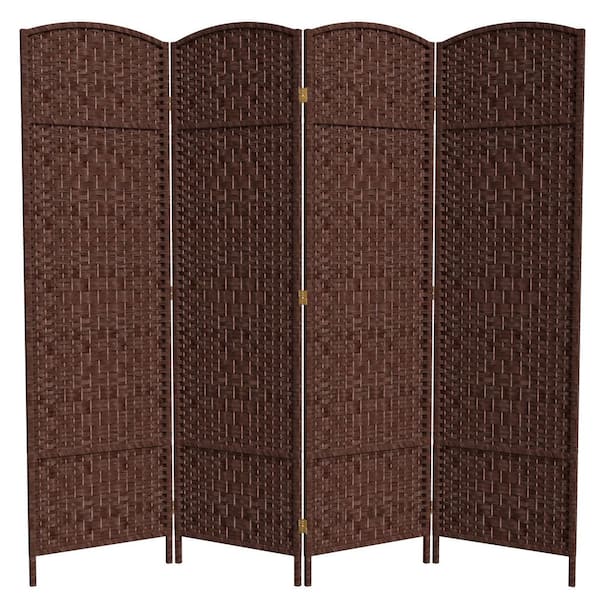 6 ft. Dark Red 4-Panel Room Divider