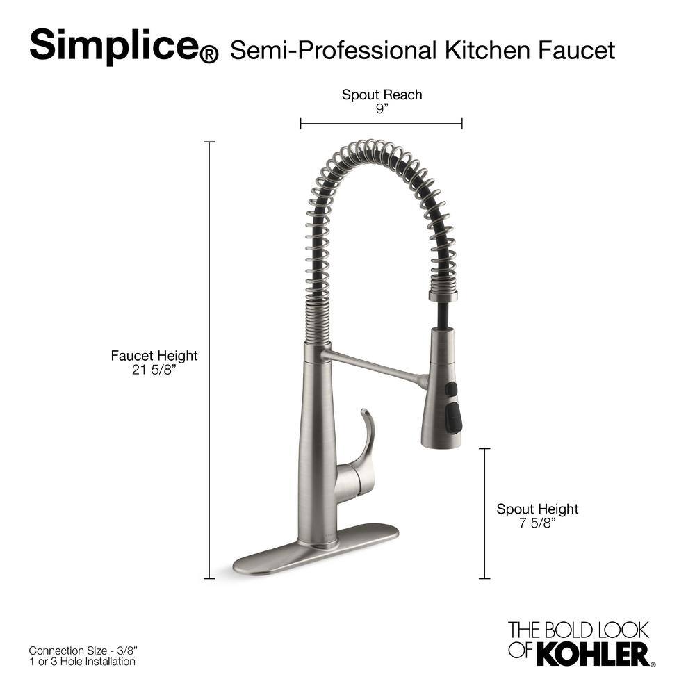 Polished Chrome Semi-Professional Kitchen Faucet with Pull-Out Spray