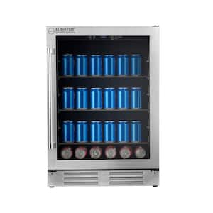 24 in. 4.76 cu. ft. Free standing/Built in Single Temperature Zone Beverage Cooler 108-Cans+6 Bottles 110V in stainless