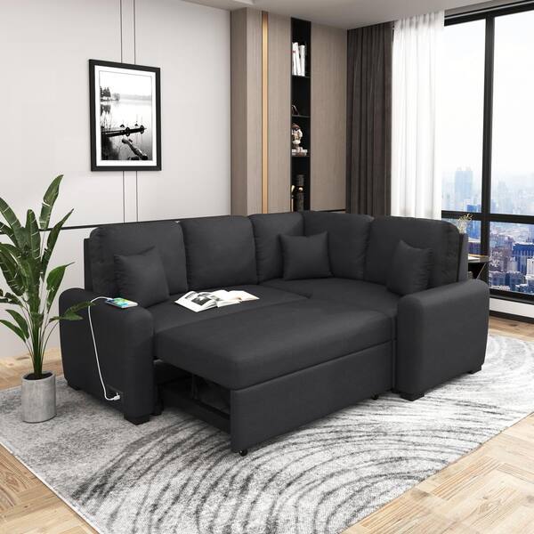 Black sleeper deals sofa sectional