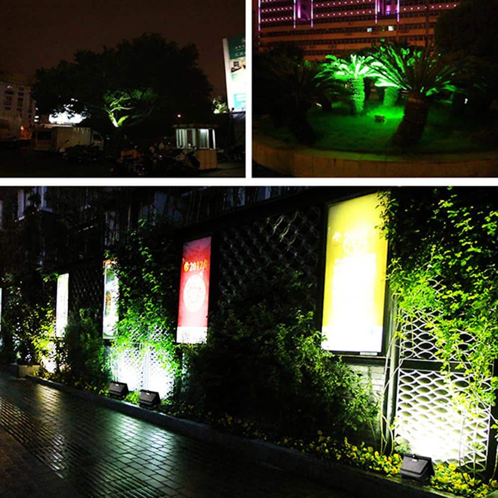 Solar Powered Black Aluminum LED Flood Light with Tempered Glass Panel