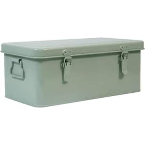 Metal Seed Storage Organizer Box with Lid, 4 Compartments Garden Seed Packet Container Safety Locks, Green