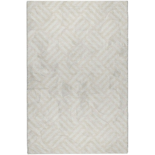 Dream Shag Premium Machine Washable Abstract ADS620 Ivory 5 ft. x 7 ft. 6 in. Area Rug