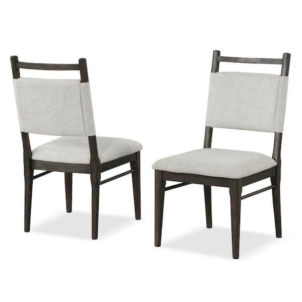 Praint Dark Walnut Fabric Upholstered Dining Chairs with Wegner Legs (Set of 2)