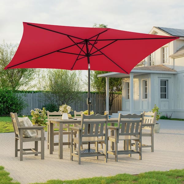 6 x 9 patio umbrella PURPLE LEAF Market 9' 6' Rectangle Dual Tilt Beige Outdoor 6 X 9ft Patio Umbrella Outdoor Waterproof Umbrella With Crank And Push Button Tilt Without Flap For Garden Backyard Pool Swimming Pool Market Features 6' Sunbrella® A Patio Market