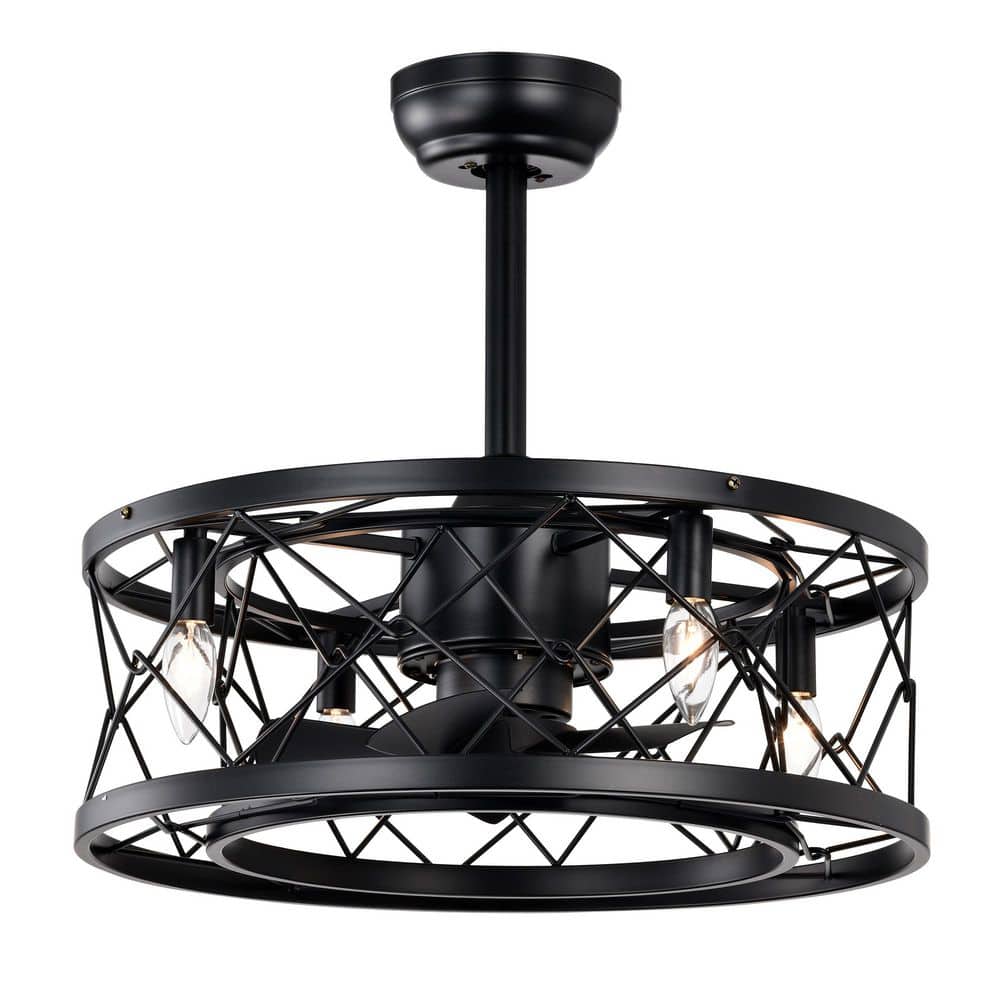 20.5 in Matte Black 5 PC Blades Downrod Mount Standard Ceiling Fan with remote control,3 Speed,(Not Included Bulbs) price history on PriceWatchPro