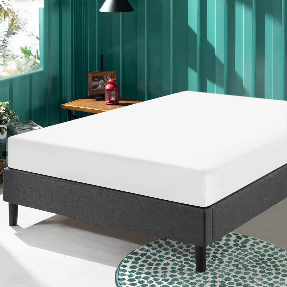 Zinus Curtis Grey Full Upholstered Platform Bed Frame HD-EFPB-F The Home  Depot