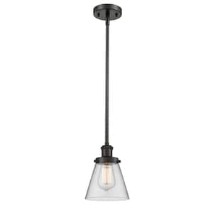 Cone 1-Light Oil Rubbed Bronze Cone Pendant Light with Clear Glass Shade