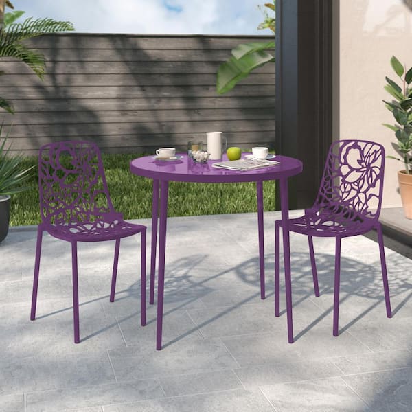 LeisureMod Modern Dining Chair Cushion Pads (Purple)