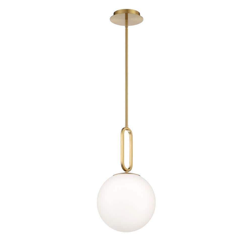 Gold Glass Globe Indoor/Outdoor Pendant Light