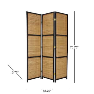 6 ft. Black 3-Panel Room Divider