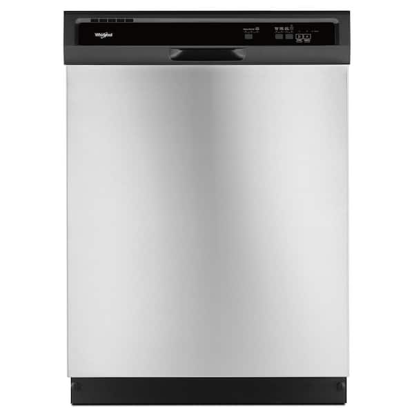 Whirlpool 24 in. Stainless Steel Front Control Built-in Tall Tub Dishwasher Stainless Steel with 1-Hour Wash Cycle, 55 dBA