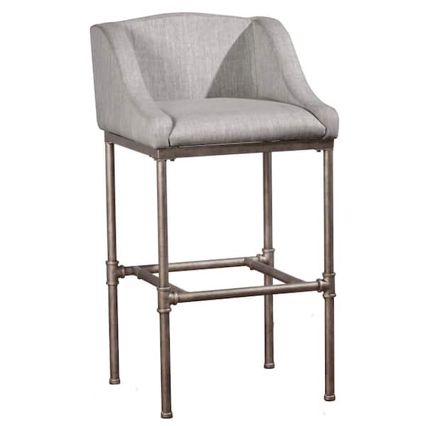 Hillsdale Furniture Dillon Metal 39.25 in. Textured Silver Bar Height Stool