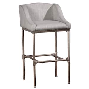 Dillon Metal 39.25 in. Textured Silver Bar Height Stool