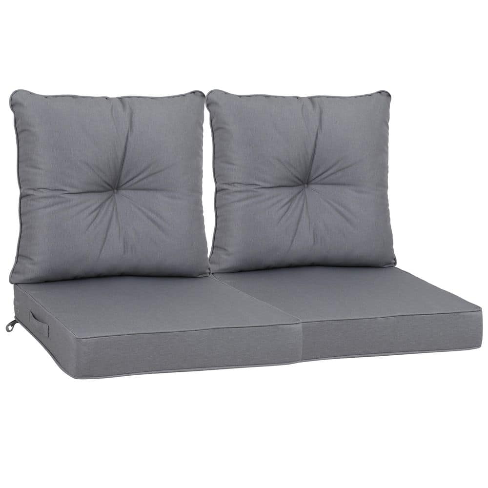 24 x 24 x 4 Deep Seating Outdoor Lounge Chair Patio Chair 2 Replacement Gray Cushion Sets Sewn Circle Tack with Pillows price history on PriceWatchPro