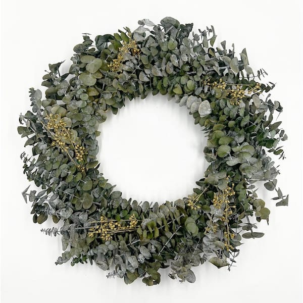 castellousa 21 in. non Artificial Preserved Eucalyptus Wreath