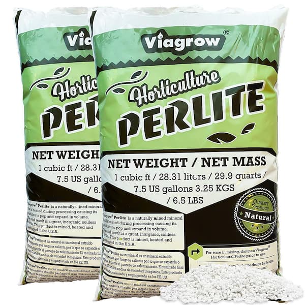 Viagrow 59 qt., 2 cu. ft. Organic Perlite Planting Soil Additive and Growing Medium White (2-1cf bags / 2CF total)