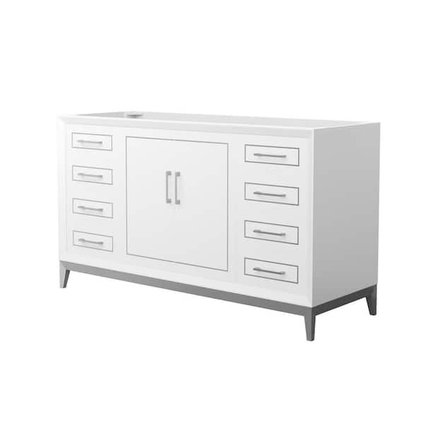Wyndham Collection Marlena 59.75 in. W x 21.75 in. D x 34.5 in. H Single Bath Vanity Cabinet without Top in White