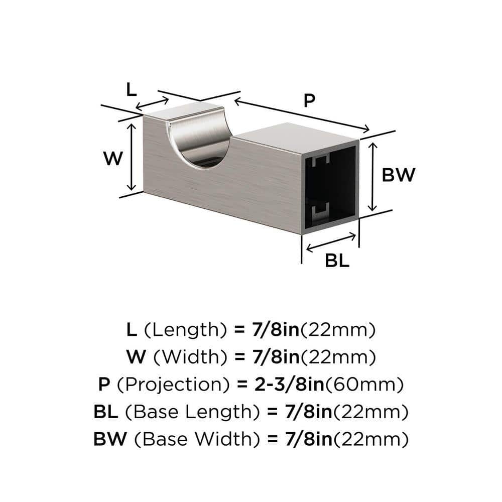 Brushed Nickel Single Prong Modern Robe Hook
