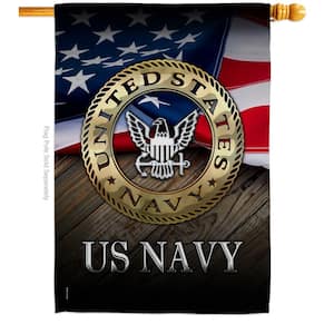 28 in. x 40 in. US Navy House Flag Double-Sided Armed Forces Decorative Vertical Flags