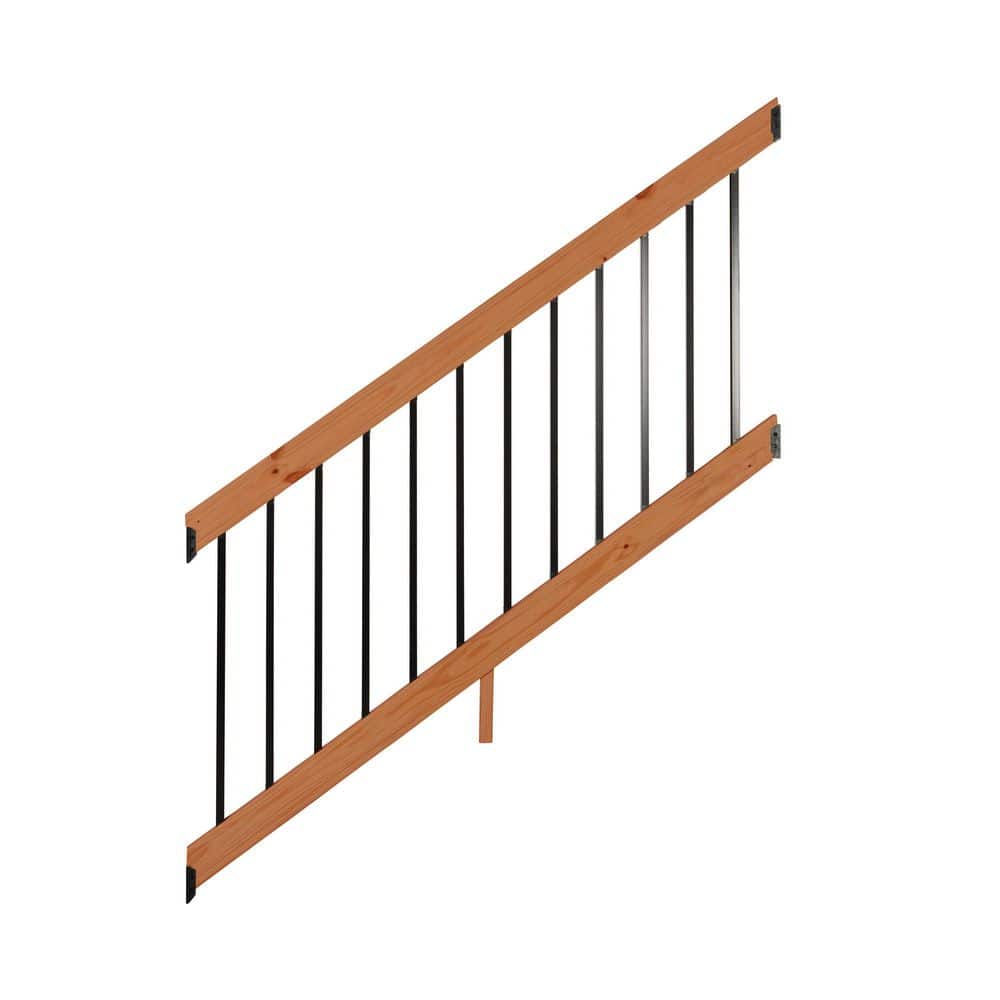 6 ft. Redwood-Tone Southern Yellow Pine Stair Rail Kit with Aluminum Square Balusters price history on PriceWatchPro