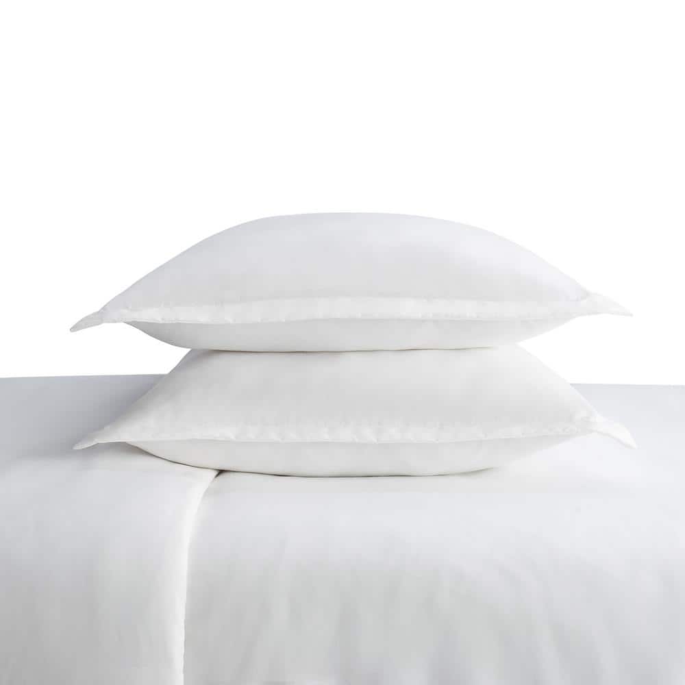 White Microfiber Queen Duvet Cover Set with Shams