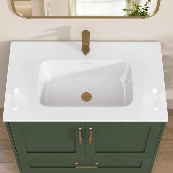 Zeafive 36 in. W x 22 in. D Solid Surface Vanity Top in Pure White