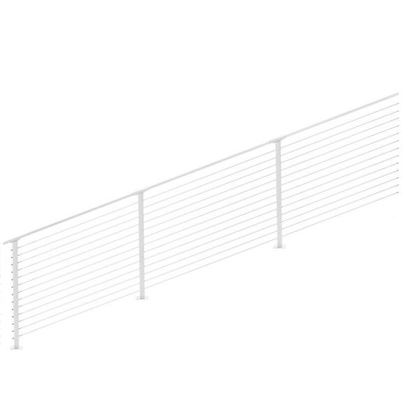 CityPost 28 ft. Stair Cable Railing, 42 in. Base Mount, White CP-28-W-S ...