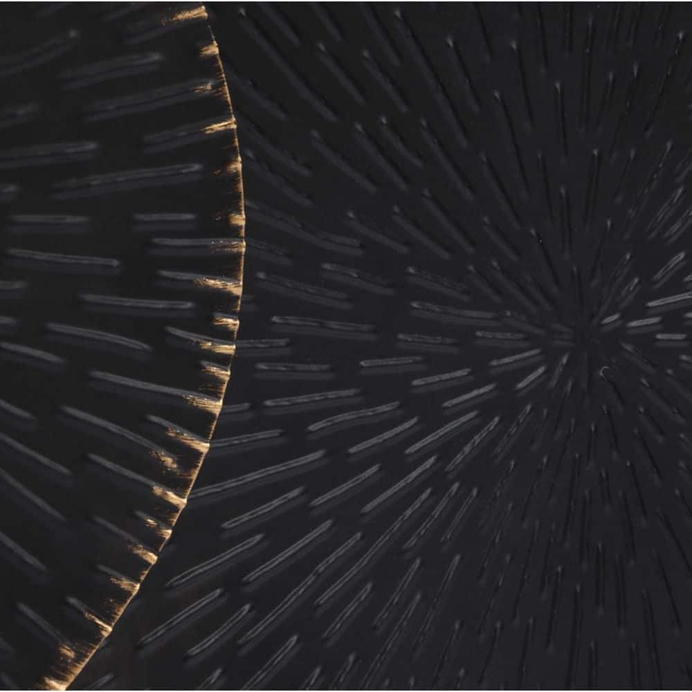 Large Black and Gold Iron Abstract Wall Sculpture
