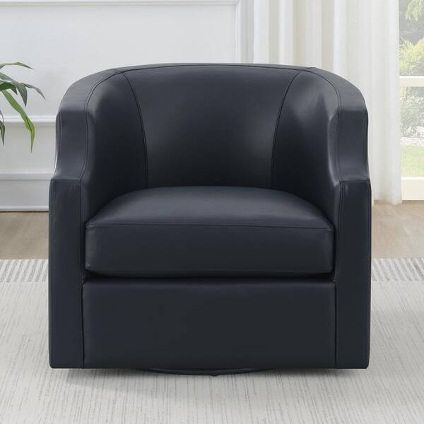Top grain leather barrel chair discount