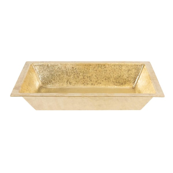 Terra Firma 22 in. Undermount Rectangle Bathroom Sink in Yellow Polished Brass