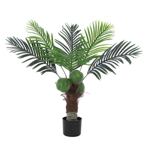 B BALANBO 3 ft. Artificial Coconut Palm Trees 6-lifelike Leaves without Pot