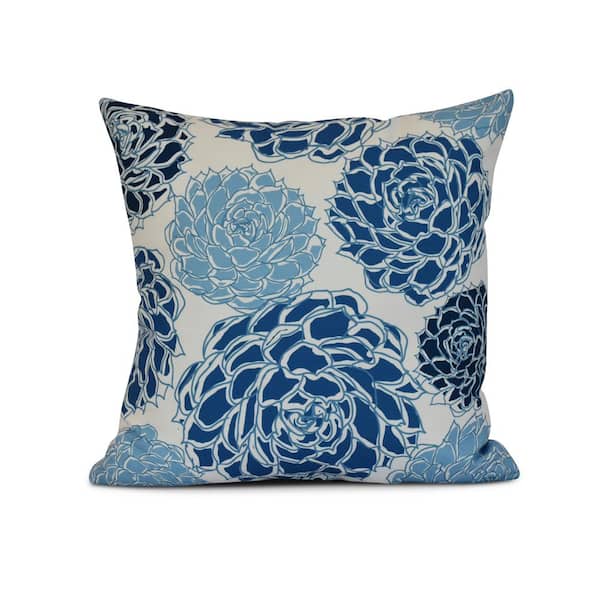 Unbranded Olivia Floral Print Throw Pillow in Blue