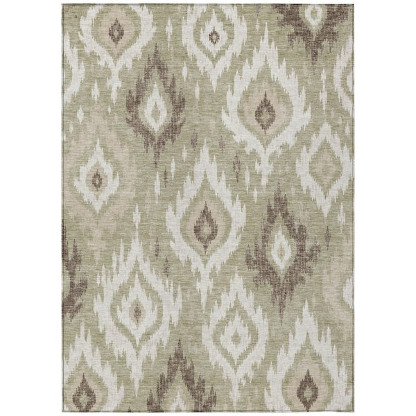 Chantille Machine Washable Indoor/Outdoor Abstract ACN3073 Sage 5 ft. x 7 ft. 6 in. Area Rug