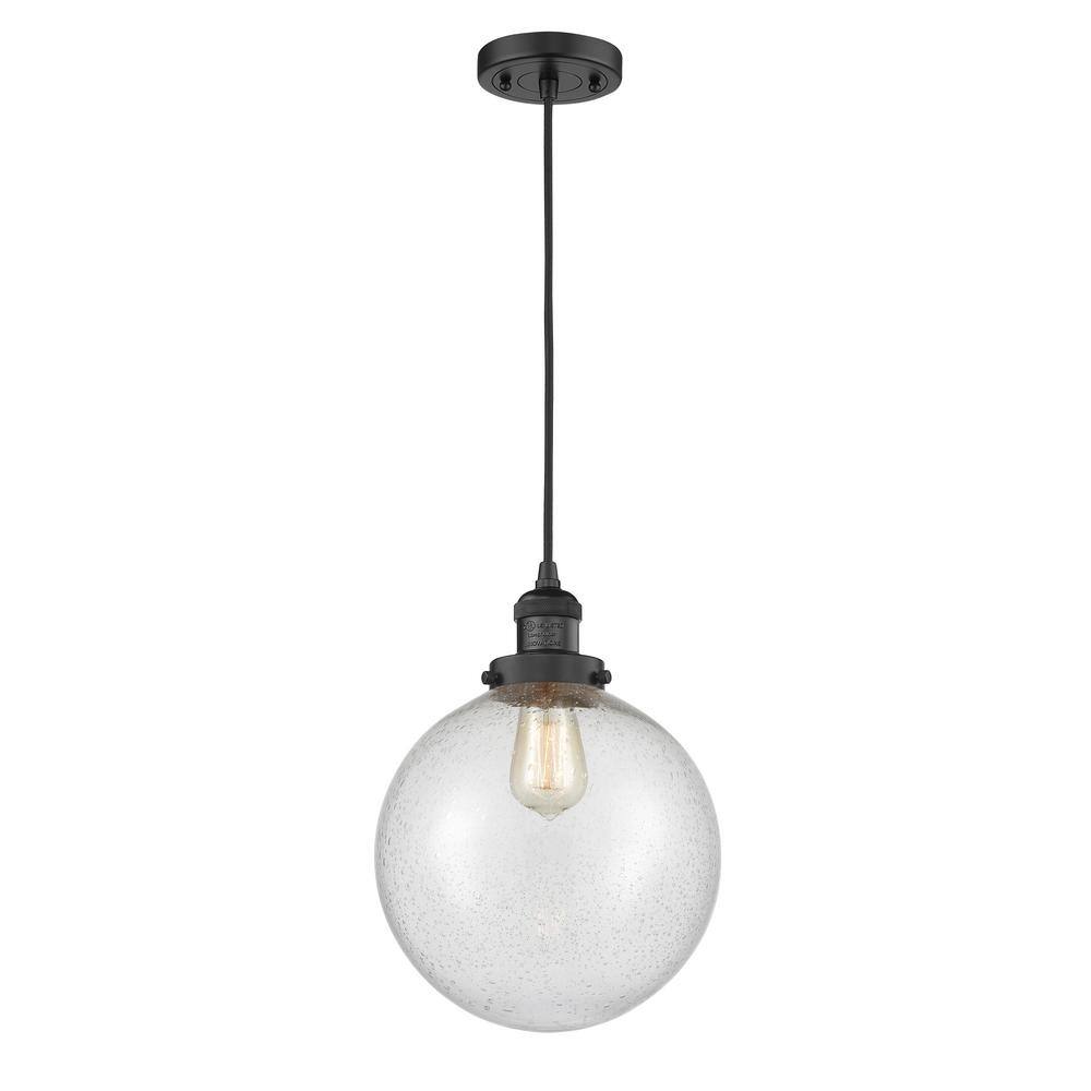 Innovations Beacon 100Watt 1 Light Matte Black Shaded Mini Pendant