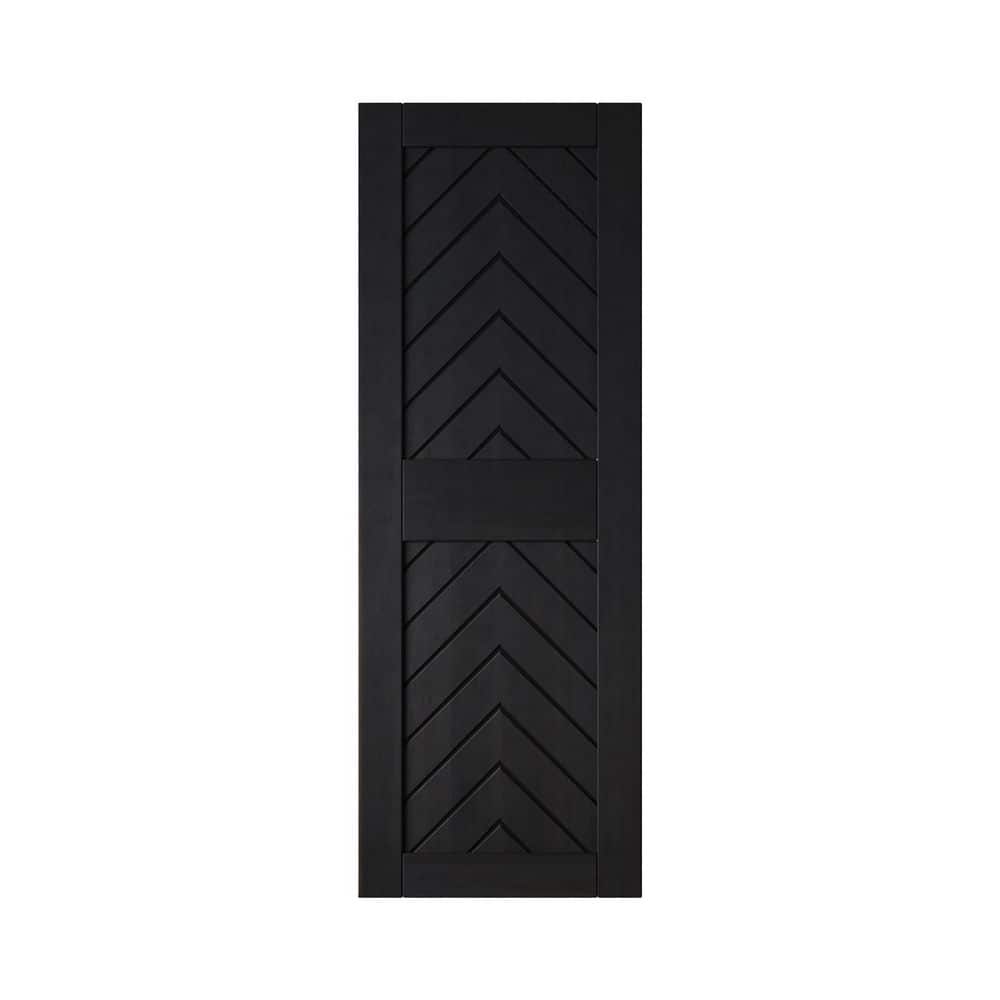JT1 30 in. x 84 in. C-Panel Solid Core Black Fishbone Design Pine Wood Interior Sliding Barn Door Slab price history on PriceWatchPro
