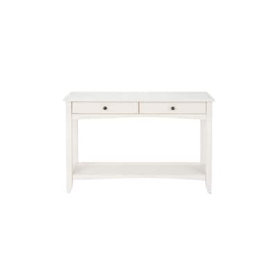 Cedar Springs Rectangular White Wood 2 Drawer Console Table (47.48 in. W x 30 in. H)