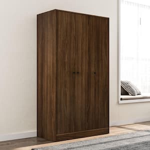 Denmark 36 in. Walnut Bedroom Armoire with 3-Doors