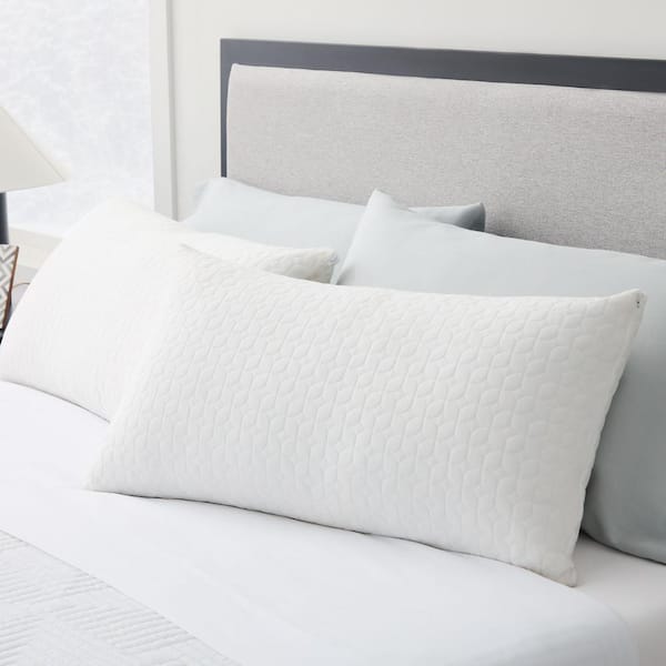 Novilla Shredded Gel Memory Foam Medium Firm Support Pillow Washable Cover Standard Size Pillows for Deep Sleep, White