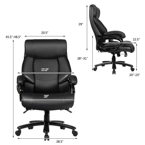Massage Office Chair Executive PU Leather Computer Desk Chair in Black