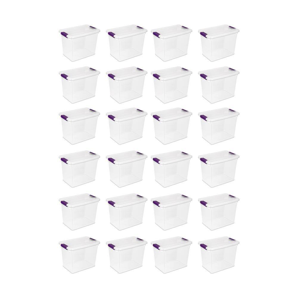 27-Qt. Latch Box Storage Tote Container in Clear (24-Pack)