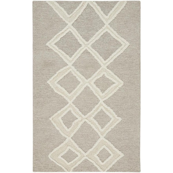 HomeRoots Gray and Ivory 2 ft. x 3 ft. Geometric Area Rug