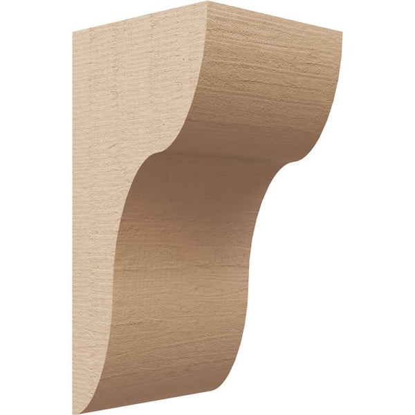 Ekena Millwork 7 in. x 14 in. x 7 in. Wide Carmel Rough Cedar Woodgrain TimberThane Corbel, Primed Tan