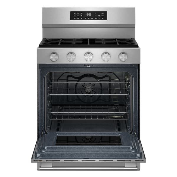 30 in. 5 Element Freestanding Gas Range in PrintShield Stainless Finish with Convection Cooking Modes